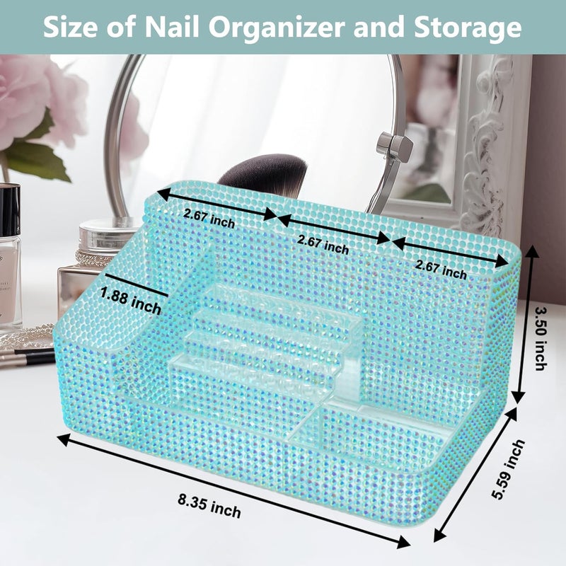 CGBE Nail Drill Holder, 28 Holes Drill Bit Holder for Nails, Professional Nail Tool Organizer, Nail Desk Organizer for Nail Tech, Nail Salon DIY Use - Diamond Blue (Not Including Nail Drill Set) - Image 5